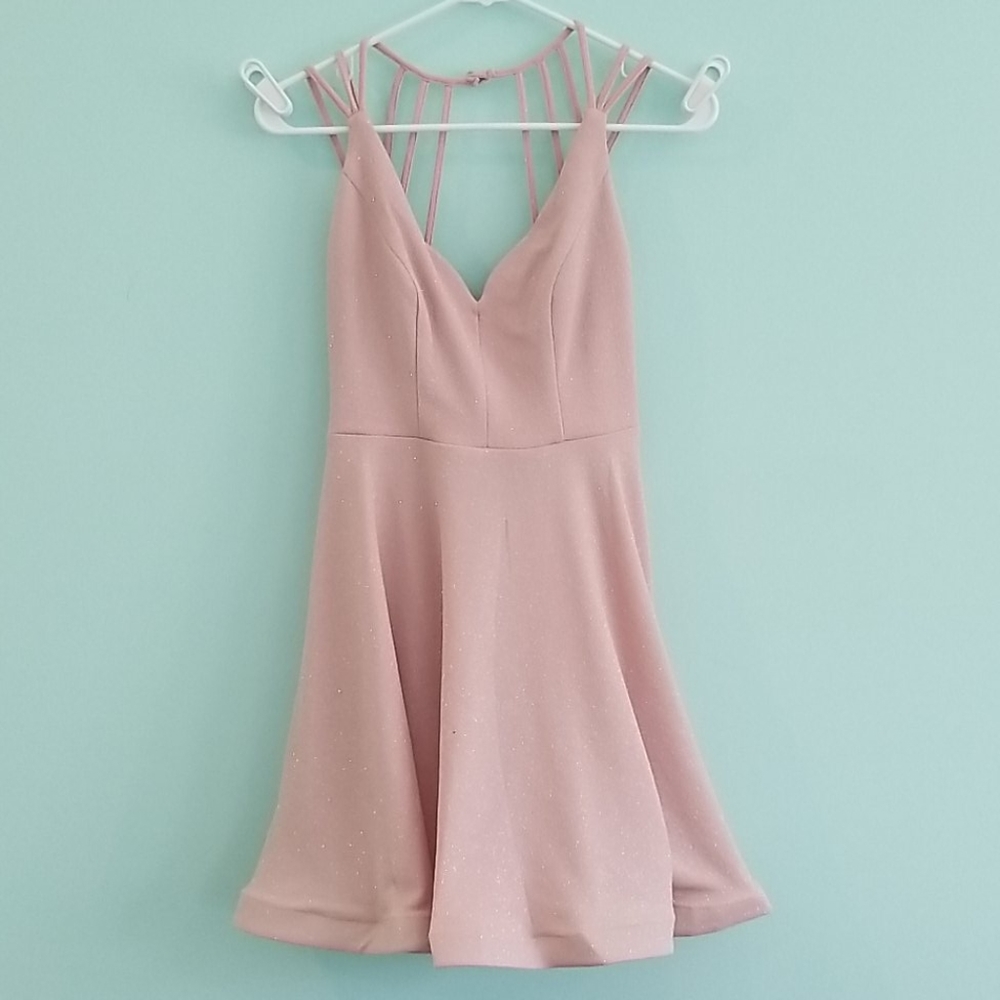 Sparkly pink mini dress